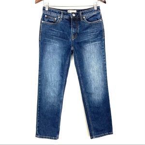 Free People Jasper Straight Jeans Women’s Size 25 Crop Length Faded Dark Wash
